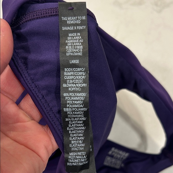 Savage X Fenty Xccentuate Medium-Impact Longline Deep Purple Activewear Bra L - Picture 4 of 11